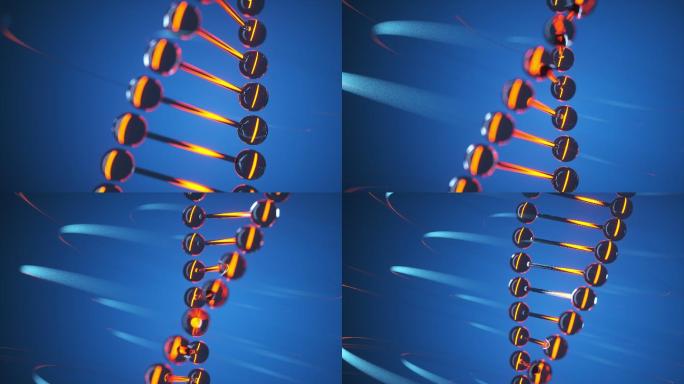 DNA，3D渲染特效视频元素工业