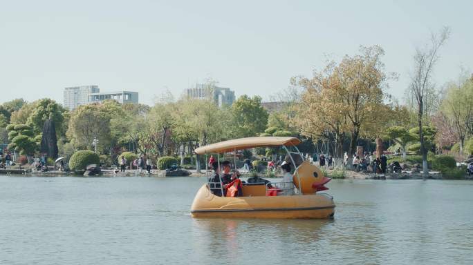 【4K60帧】公园游玩 放风筝 划船