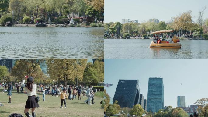 【4K60帧】公园游玩 放风筝 划船