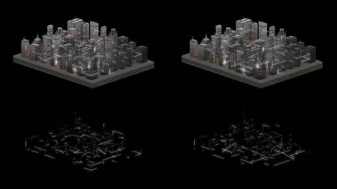 互联城市图形动画元素地产3D