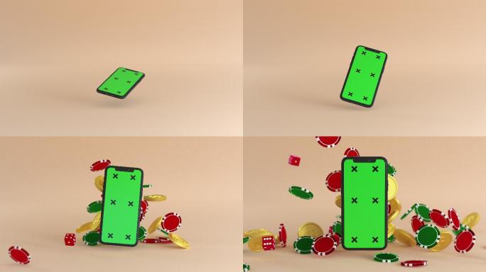 绿色屏幕的手机特效动画合成元素光效