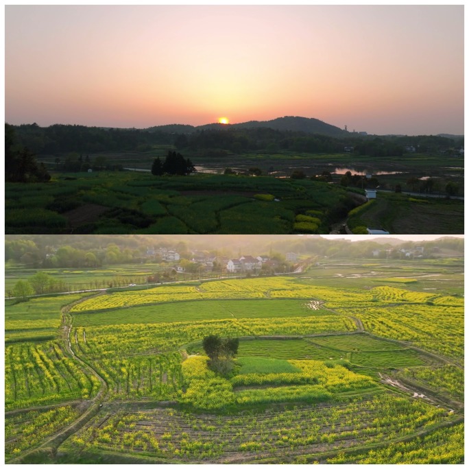 夕阳下皖南山村 故乡原风景