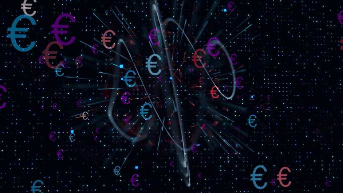 太空中的欧元符号欧元货币符号金融经济
