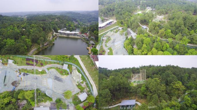 天府茶灵谷山地运动公园航拍 4k