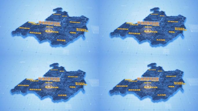 呼伦贝尔鄂温克族自治旗三维地图科技感