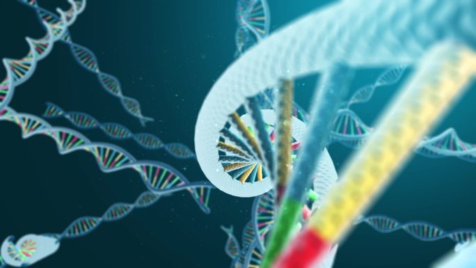 DNA链分子模型特效动画生命元素医疗