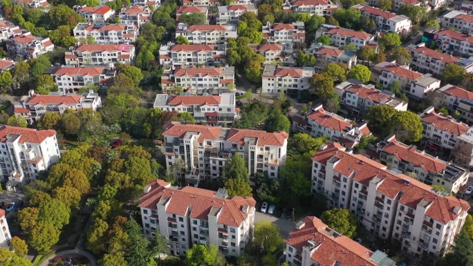 航拍新农村建设村民住新房