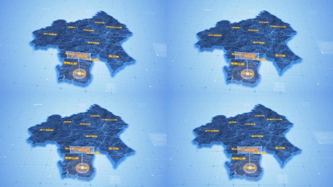 赤峰宁城县三维地图科技感ae模板