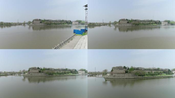 荆州古城墙护城河航拍