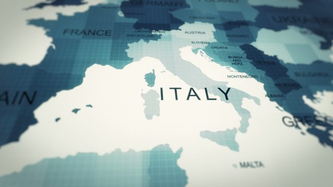 世界地图，意大利特效视频