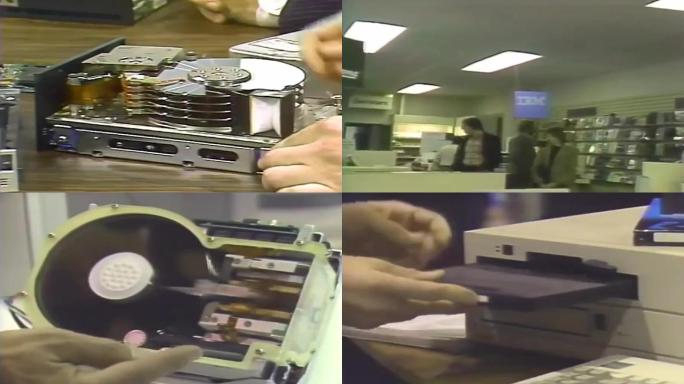 80年代电脑计算机硬盘存储驱动磁盘