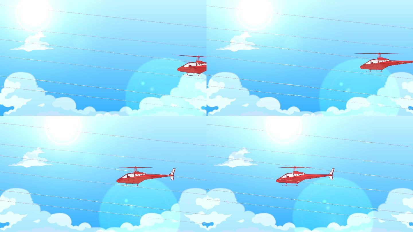 直升机巡线路MG动画视频素材