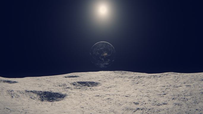 数字动画太空独孤月球