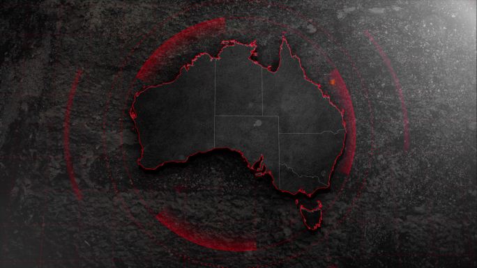 澳大利亚地图动画视频素材