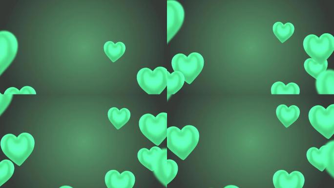 绿色的心形图标视频素材
