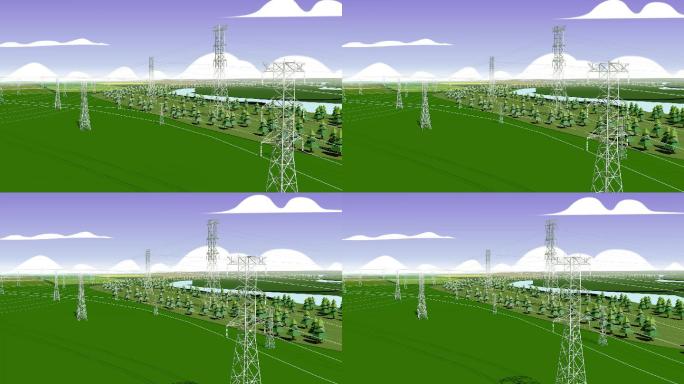 漂亮的高压电网 电力 线路走廊视频素材