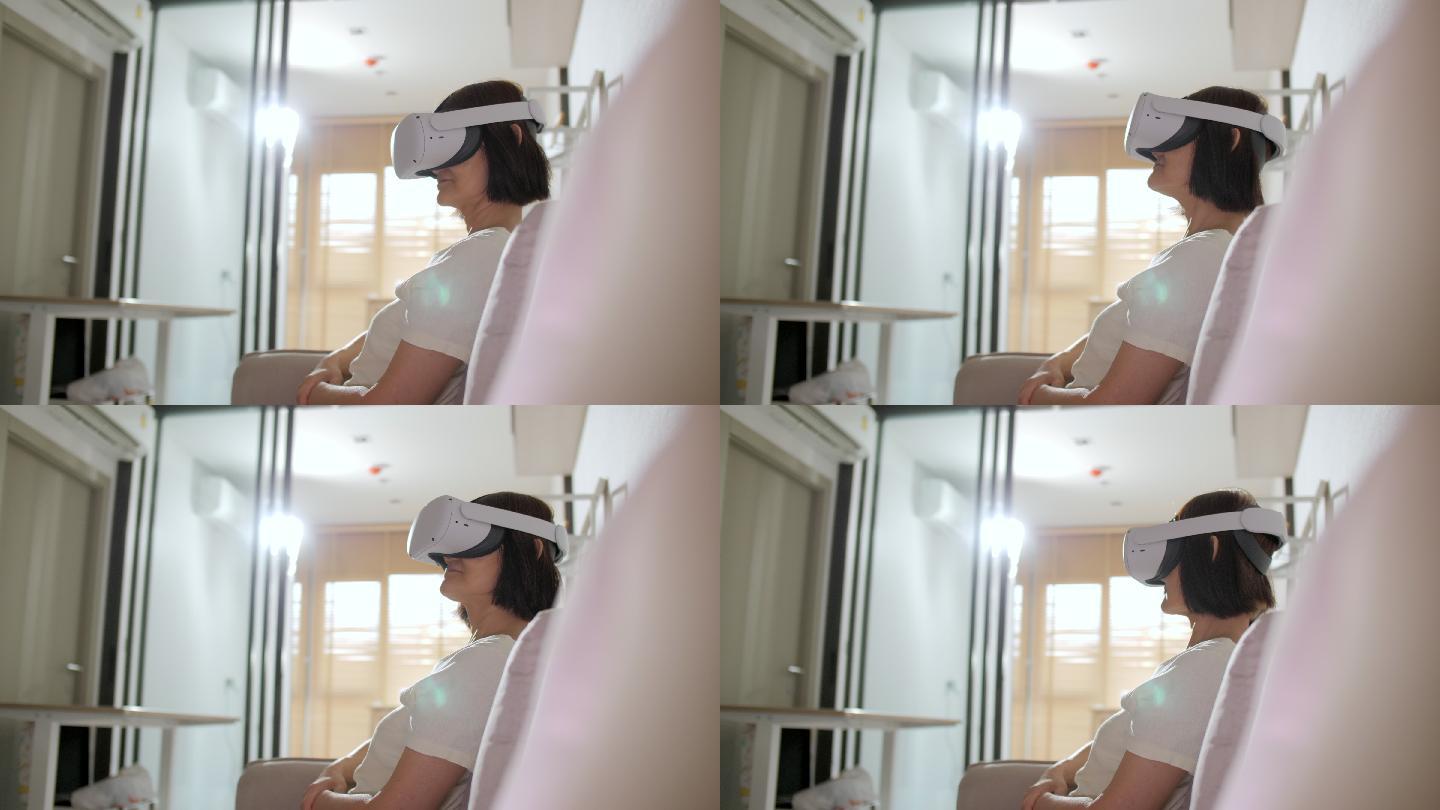 戴着VR眼镜的女子