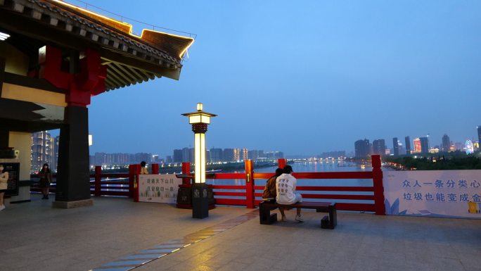 古渡廊桥 咸阳夜景 风雨廊桥 咸阳夜景