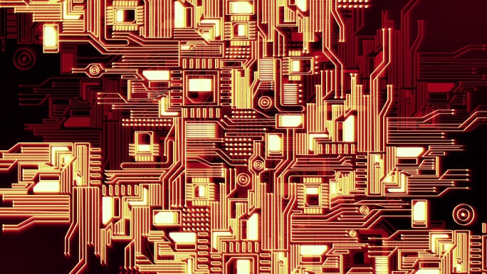 金色芯片处理器电路板线路板数据