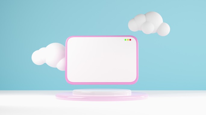 空白3d粉色平板电脑