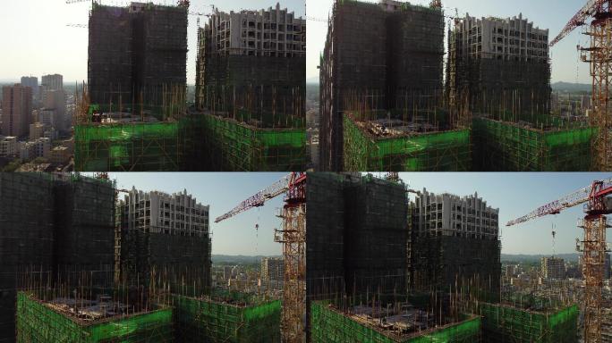 城市建设者房地产建筑工地施工塔吊作业工人