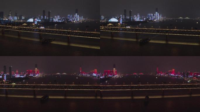 4K-Log-航拍疫情之后的武汉长江大桥