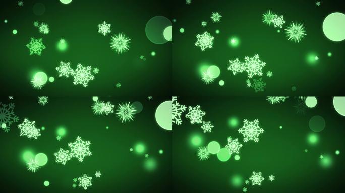 绿色背景LED视频VJ视频雪花