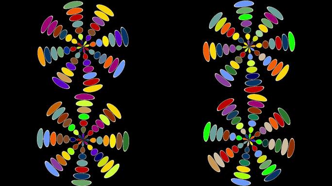 多色旋转和闪烁的圆圈