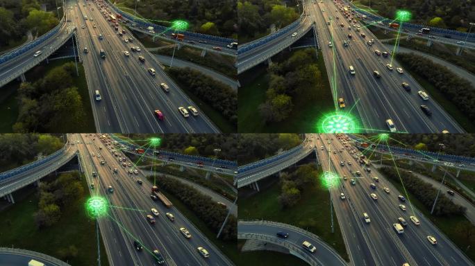 道路鸟瞰图行驶驾驶公路数字化信息化网络互