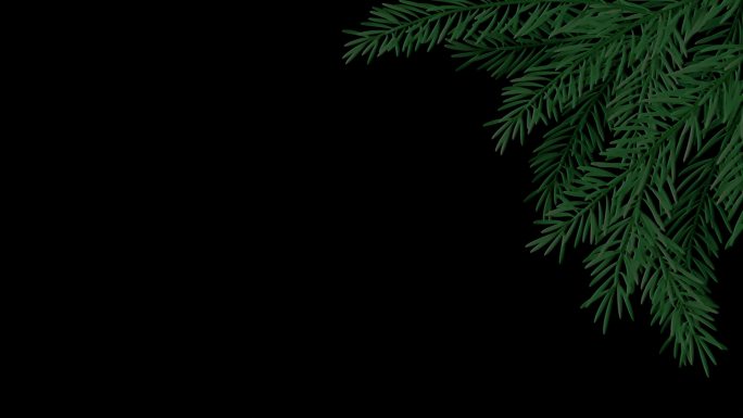 黑色卡通棕榈松新年和圣诞树贺卡动画背景