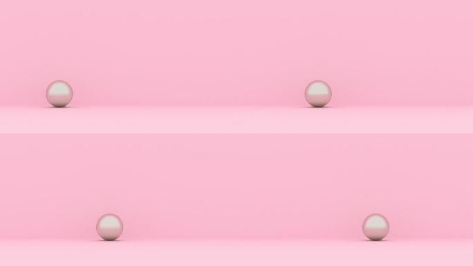 粉色背景上的小球特效视频片头3D