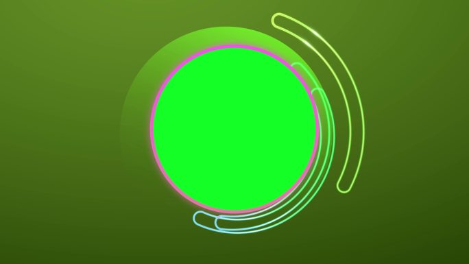 绿色背景线条环形圆圈