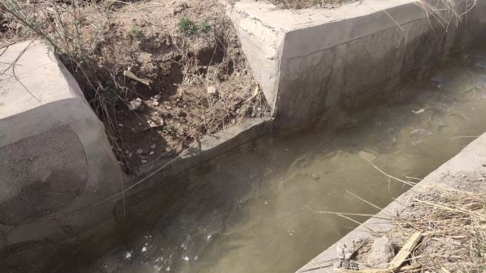 水渠放水 水渠 水利设施 灌溉 农田