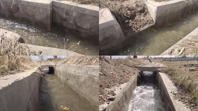 水渠放水 水渠 水利设施 灌溉 农田