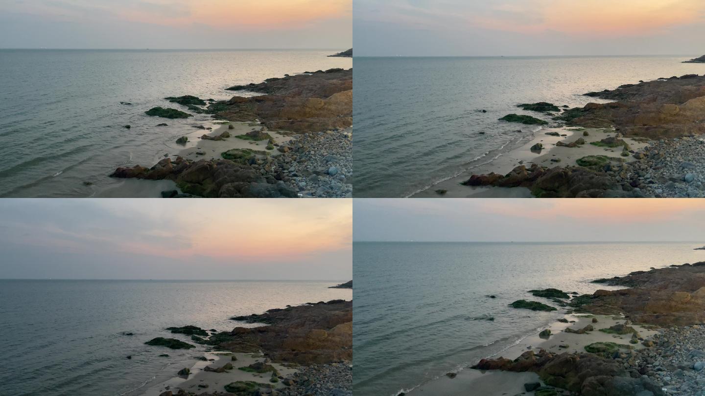 海边夕阳礁石堆