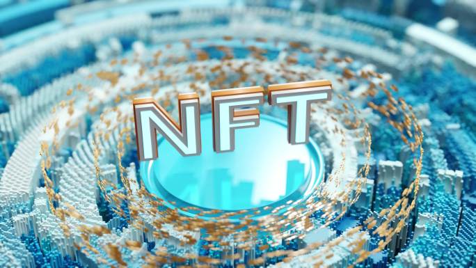 抽象NFT加密货币区块链概念。