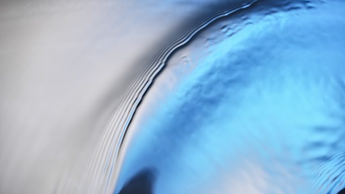 液体表面形成波纹光影奢华高雅意境艺术蓝色