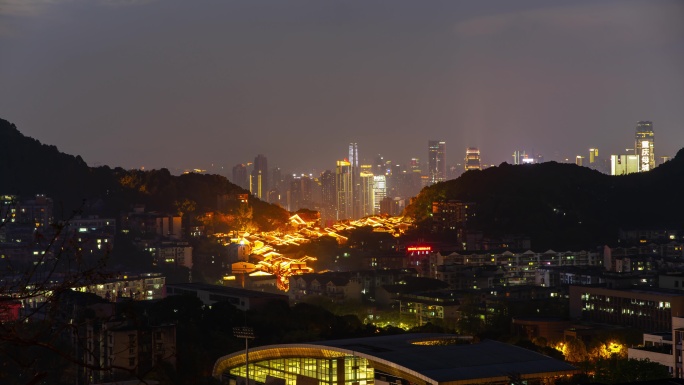 重庆黄桷垭南山夜景