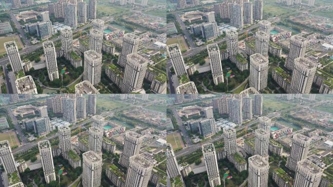 南京地标建筑地产楼盘城市天际线风光航拍