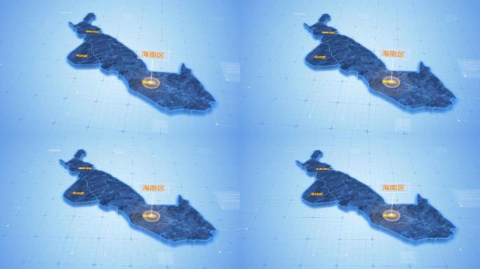 乌海海南区三维科技地图ae模板