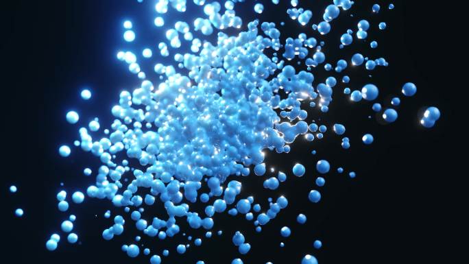 抽象科学纳米颗粒溶解分散球体液体