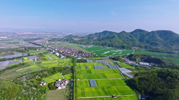 宁波镇海九龙湖汶溪村航拍