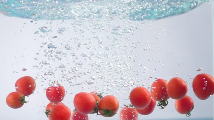 棚拍草莓蓝莓石榴水花升格 水果入水