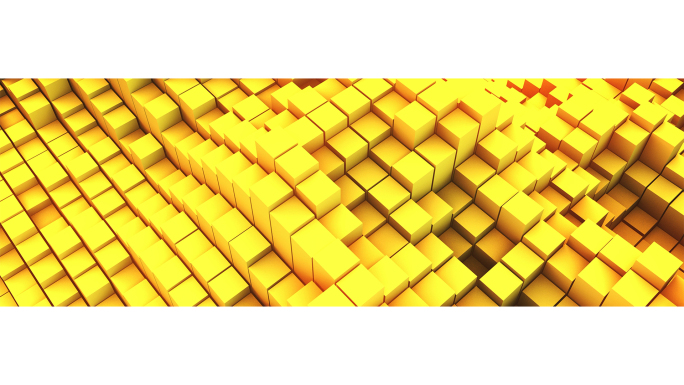 【宽屏时尚背景】立体方块矩阵跳动黄色空间