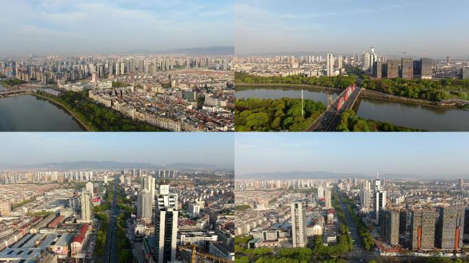 4K义乌江城区江滨国际商贸城地标航拍
