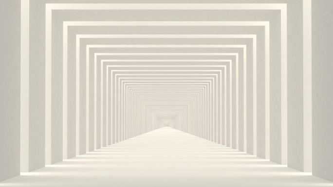 抽象白色走廊动画片头特效视频3D