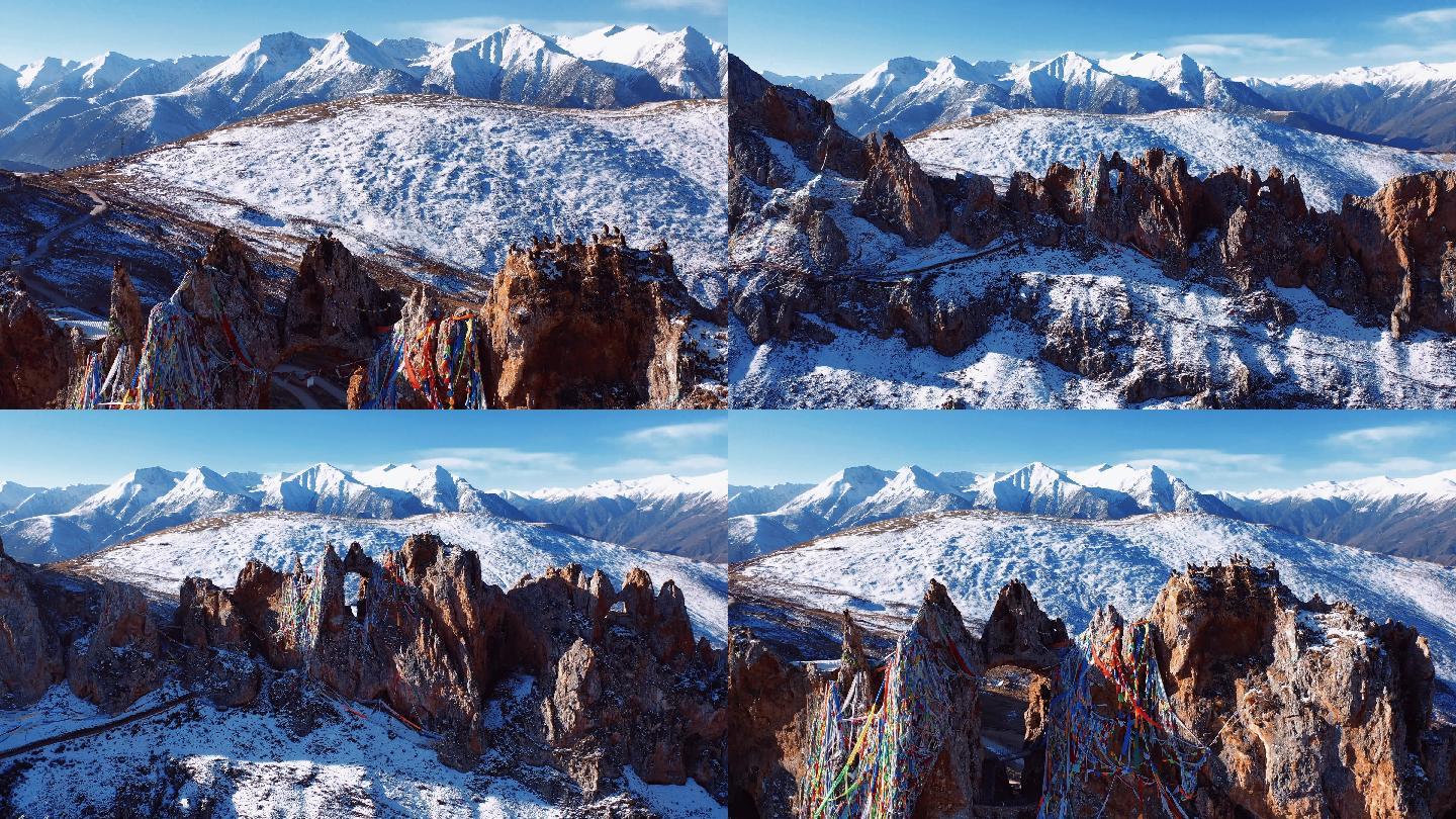西藏琼布丁青孜珠寺冬季4k航拍