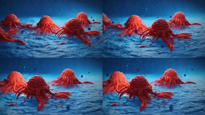 癌细胞动画3d医疗肺癌肝癌恶性癌症