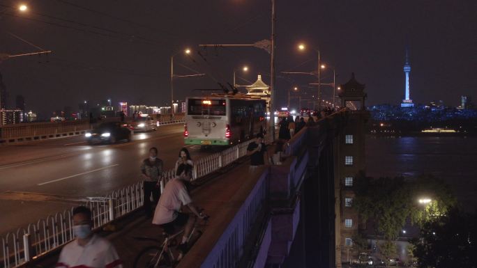 4K-Log-航拍疫情之后的武汉长江大桥