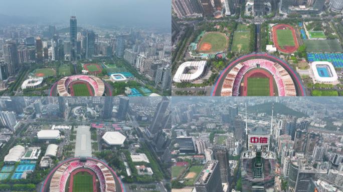 广州天河体育中心中信广场航拍视频4K御三